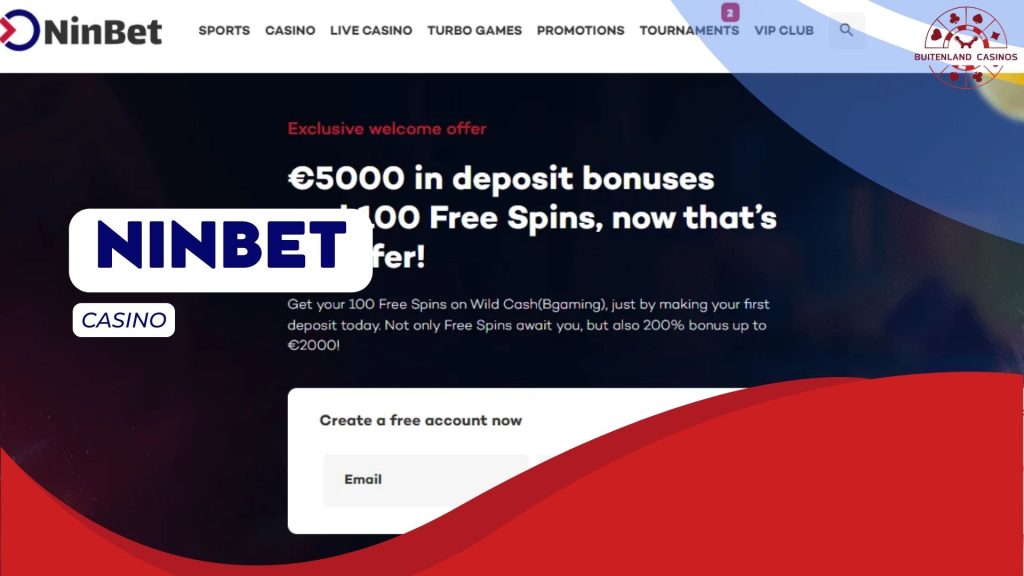 NinBet Casino: Grote startbonus, toernooien en VIP Club